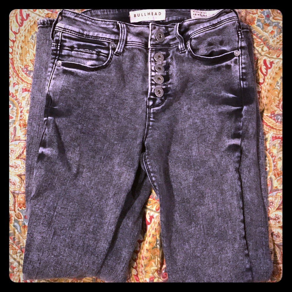 Button-Up High-Waisted Jeans